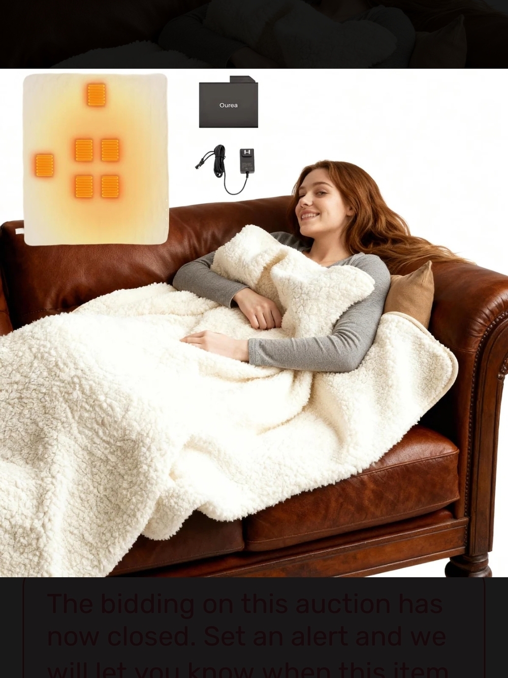 Plush Sherpa Electric Heated Blanket - Cream